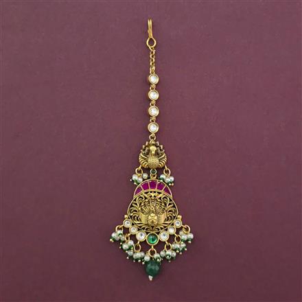 Antique Pearl Tikka with Matte Gold Plating