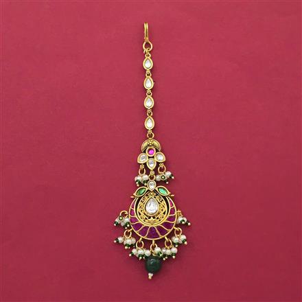 Antique Pearl Tikka with Matte Gold Plating