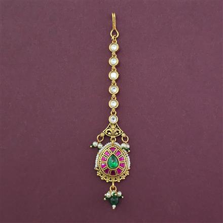 Antique Pearl Tikka with Matte Gold Plating