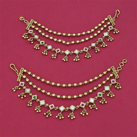 Antique Multi Layer Ear Chain with Gold Plating
