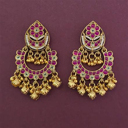 Antique Chand Earring with Matte Gold Plating