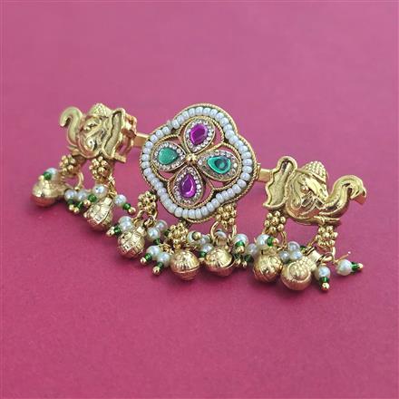 Antique Adjustable Ring with Matte Gold Plating