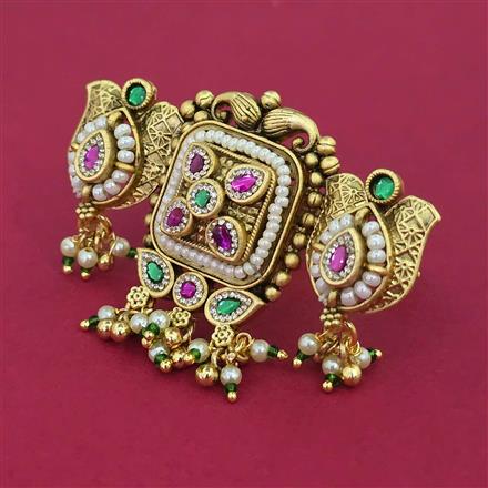 Antique Adjustable Ring with Matte Gold Plating