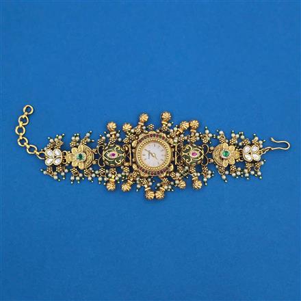 Antique Kashmiri Watch With Matte Gold Plating
