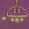 Antique Choker Necklace with Matte Gold Plating