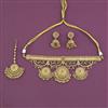 Antique Choker Necklace with Matte Gold Plating