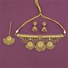 Antique Choker Necklace with Matte Gold Plating