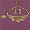 Antique Choker Necklace with Matte Gold Plating