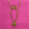 Antique Long Necklace with Matte Gold Plating