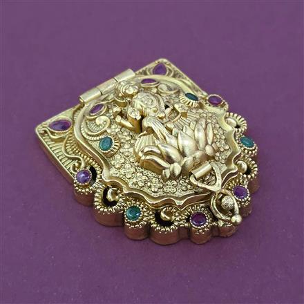 Antique Temple Sindoor Box with Gold Plating