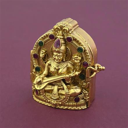 Antique Temple Sindoor Box with Gold Plating