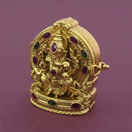 Antique Temple Sindoor Box with Gold Plating