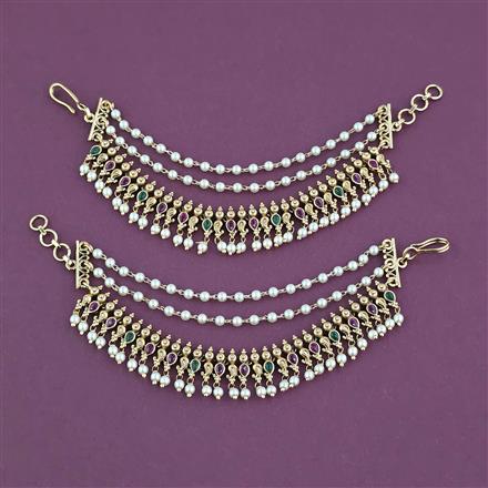 Antique Classic Ear Chain with Matte Gold Plating