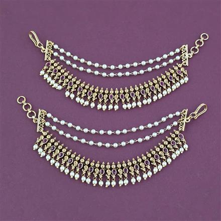 Antique Classic Ear Chain with Matte Gold Plating