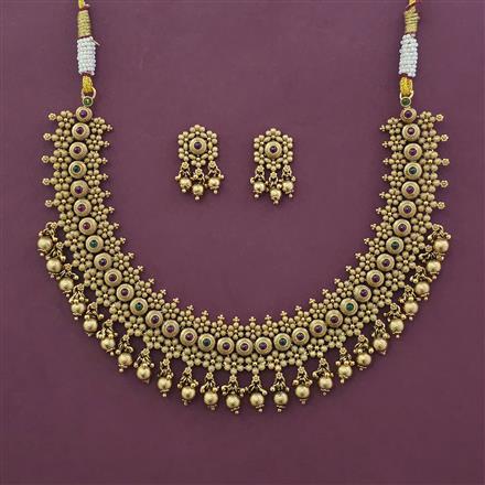 Antique Classic Necklace with Matte Gold Plating