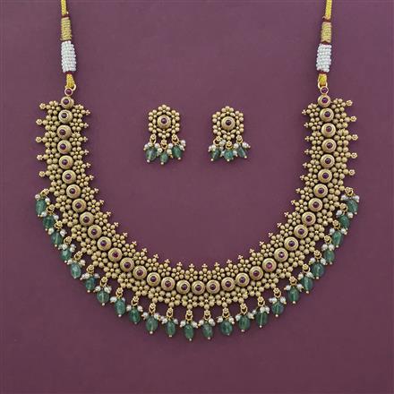 Antique Classic Necklace with Matte Gold Plating