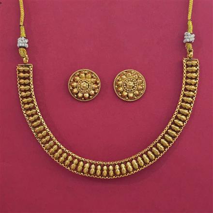 Antique Plain Gold Necklace with Gold Plating