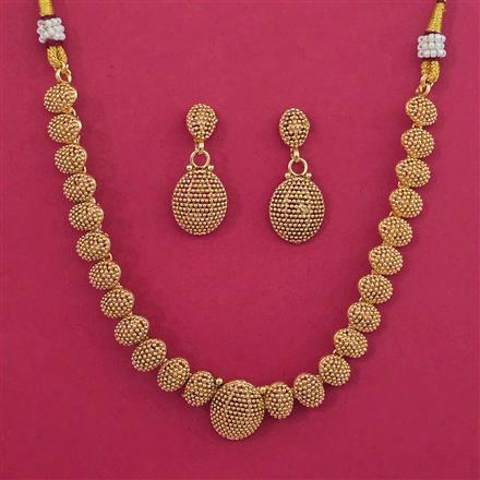 Antique Plain Gold Necklace with Gold Plating