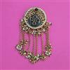 Antique Pearl Hair Brooch with Matte Gold Plating
