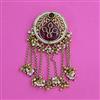 Antique Pearl Hair Brooch with Matte Gold Plating