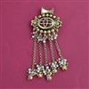 Antique Pearl Hair Brooch with Matte Gold Plating