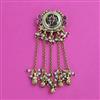 Antique Pearl Hair Brooch with Matte Gold Plating