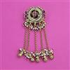 Antique Pearl Hair Brooch with Matte Gold Plating