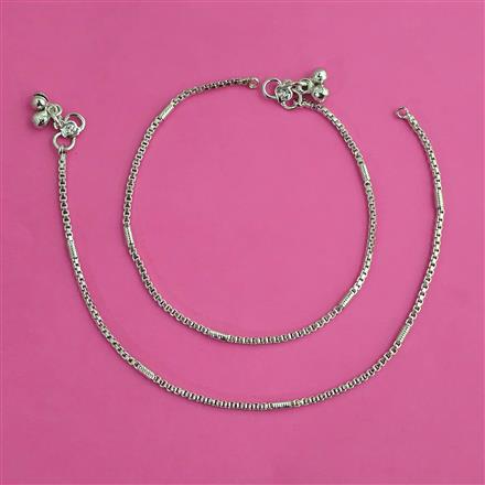 Antique Delicate Payal With Rhodium Plating