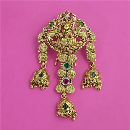 Antique Temple Hair Brooch with Gold Plating