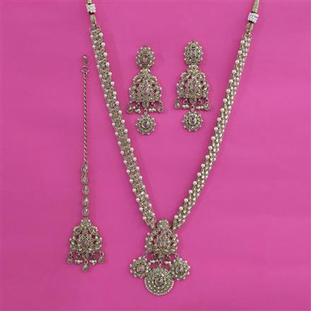Antique Pearl Necklace with Mehndi Plating
