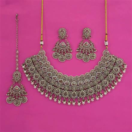 Antique Bridal Necklace with Mehndi Plating