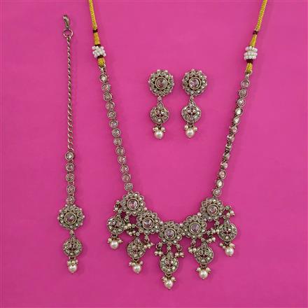 Antique Pearl Necklace with Mehndi Plating