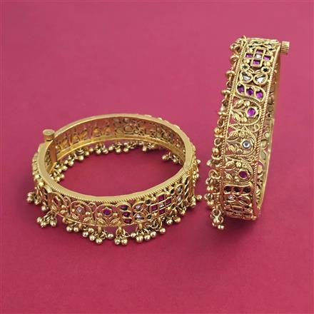 Antique Openable Bangles With Matte Gold Plating