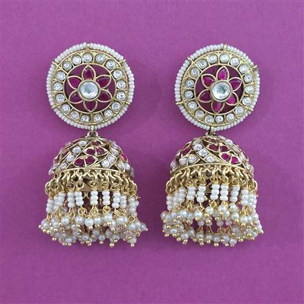 Antique Jhumki with Matte Gold Plating
