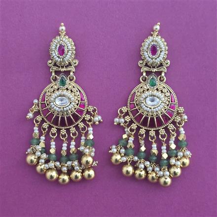 Antique Pearl Earring with Matte Gold Plating