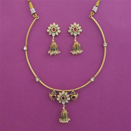 Antique Hasli Necklace with Matte Gold Plating