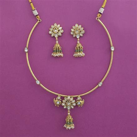 Antique Hasli Necklace with Matte Gold Plating