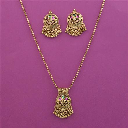 Antique Delicate Pendant Set with Gold Plating