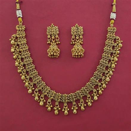 Antique Plain Gold Necklace with Gold Plating