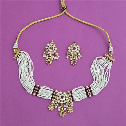 Antique Choker Necklace with Gold Plating