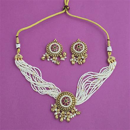 Antique Choker Necklace with Gold Plating