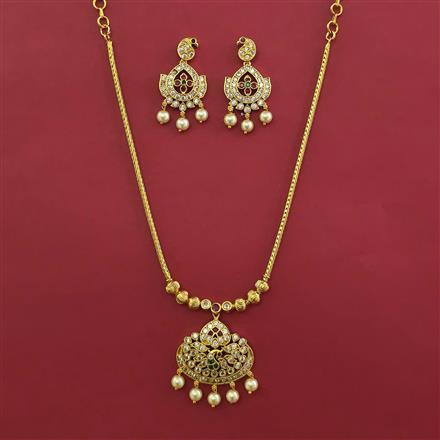 Antique Pearl Pendant Set with Gold Plating
