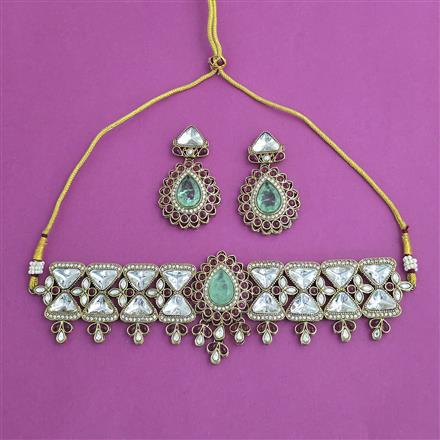 Antique Choker Necklace with Mehndi Plating