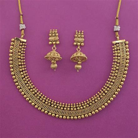Antique Plain Gold Necklace with Gold Plating