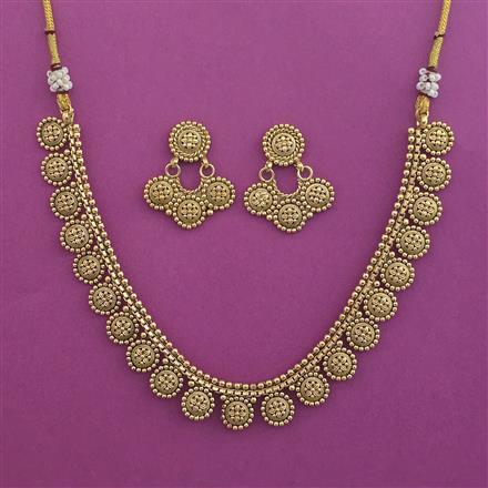Antique Plain Gold Necklace with Gold Plating