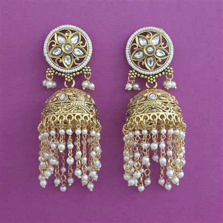 Antique Jhumki with Matte Gold Plating
