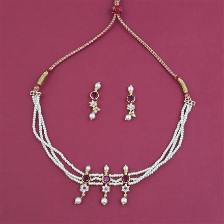 Antique Choker Necklace with Gold Plating