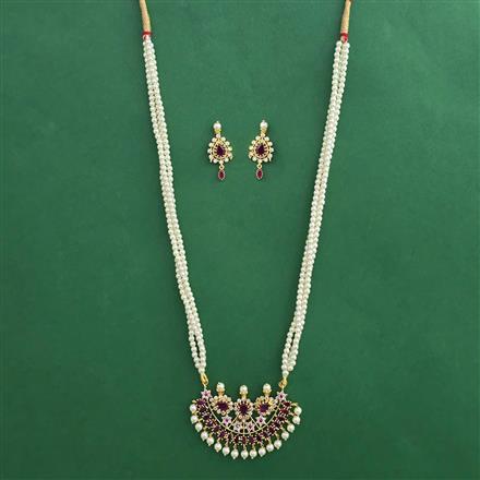 Antique Pearl Pendant Set with Gold Plating