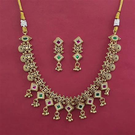 Antique Classic Necklace with Matte Gold Plating