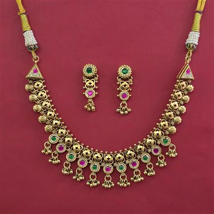 Antique Classic Necklace with Matte Gold Plating